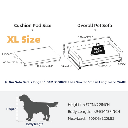 Orthopedic Pet Sofa Fake Leather Large Dogs