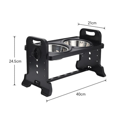 Stainless Steel Elevated Dog Feeder With Two Bowls
