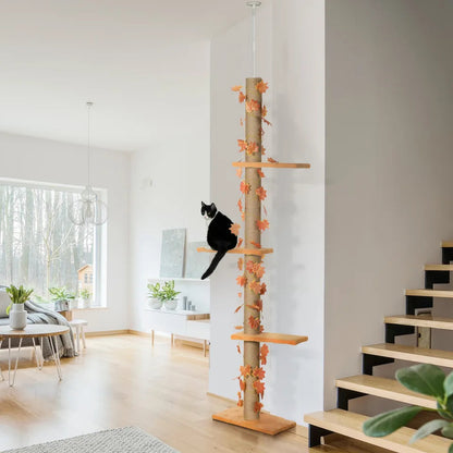 Cat Tower Scratcher 8ft Tall Collapsible with Soft Perches - Pupporia