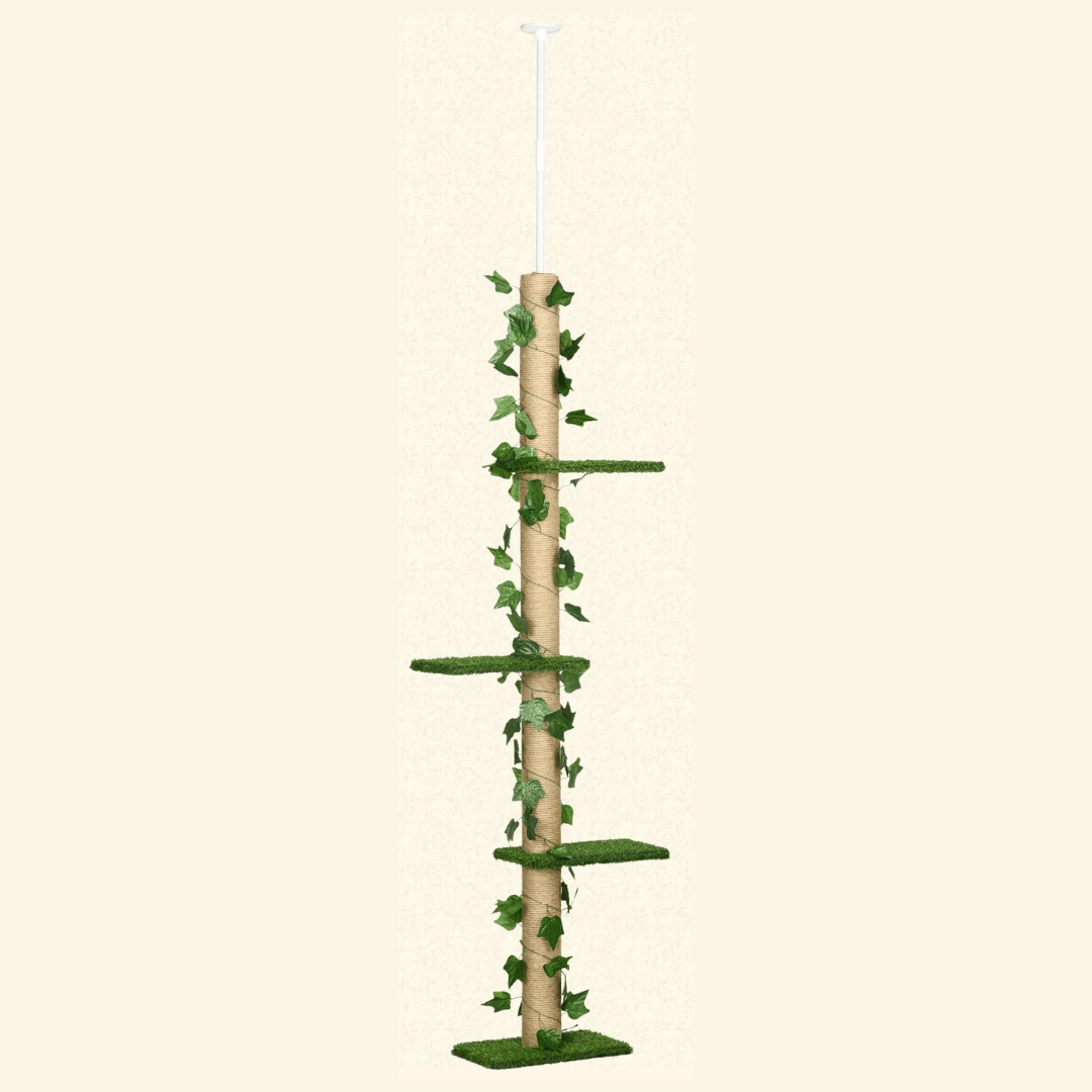 Cat Tower Scratcher 8ft Tall Collapsible with Soft Perches