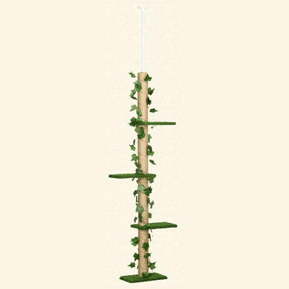 Cat Tower Scratcher 8ft Tall Collapsible with Soft Perches