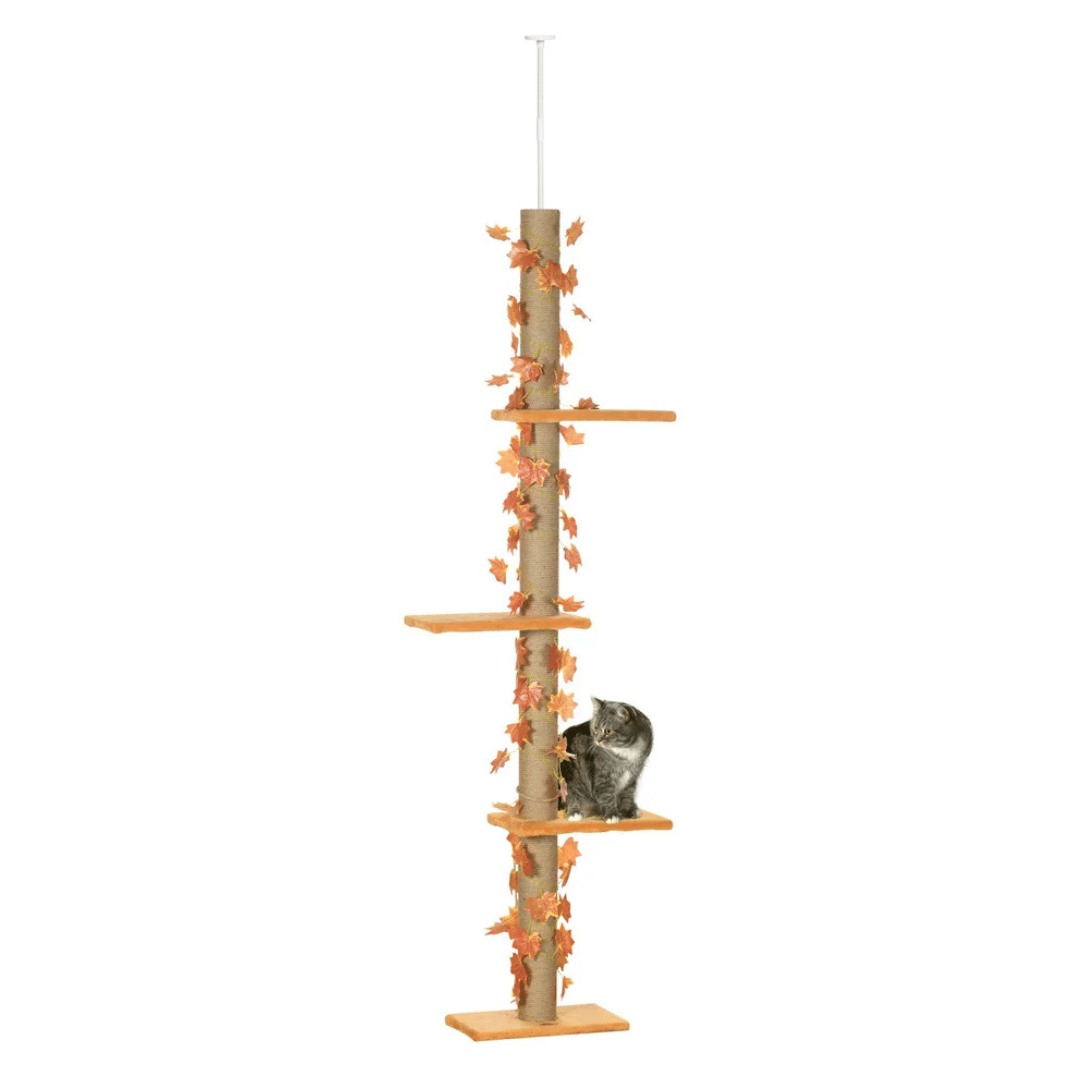 Cat Tower Scratcher 8ft Tall Collapsible with Soft Perches