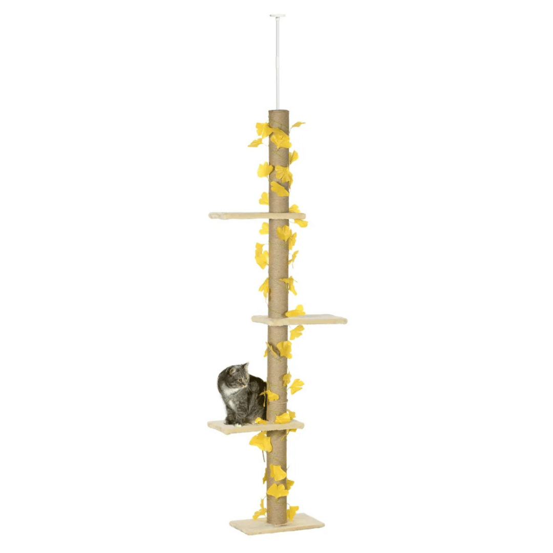 Cat Tower Scratcher 8ft Tall Collapsible with Soft Perches