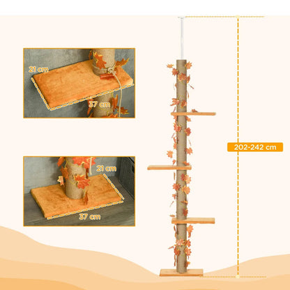 Cat Tower Scratcher 8ft Tall Collapsible with Soft Perches
