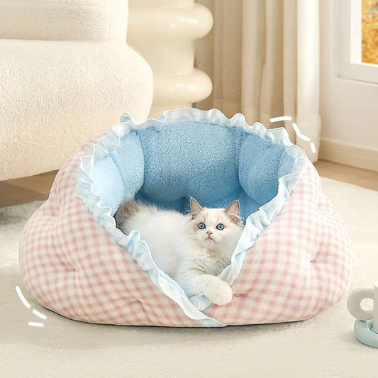 Cat Bed Plush Cozy - Pupporia