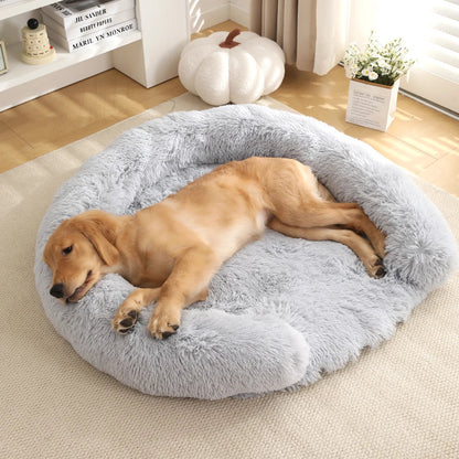 Orthopedic Dog Bed With Pillow Calming Support