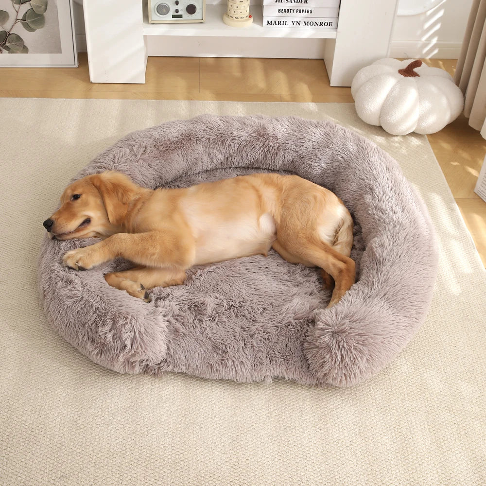 Orthopedic Dog Bed With Pillow Calming Support