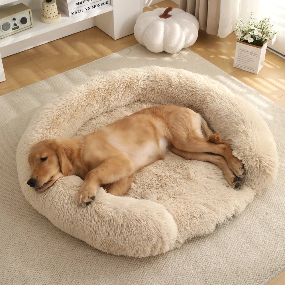 Orthopedic Dog Bed With Pillow Calming Support
