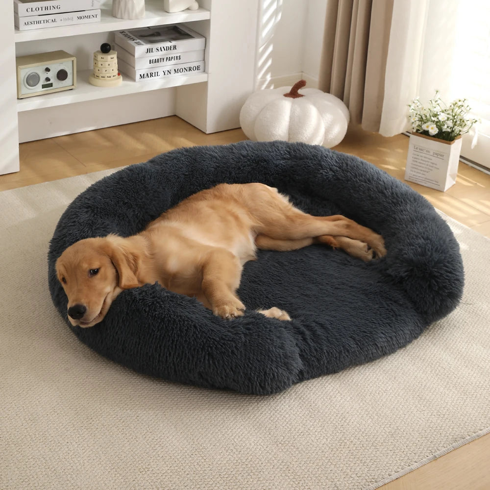 Orthopedic Dog Bed With Pillow Calming Support
