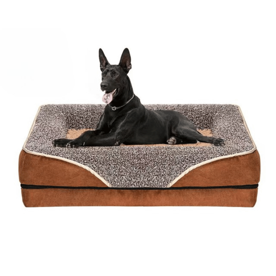 Orthopedic Dog Bed Plush Easy Zip Cover - Pupporia