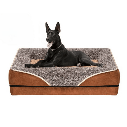 Orthopedic Dog Bed Plush Easy Zip Cover - Pupporia