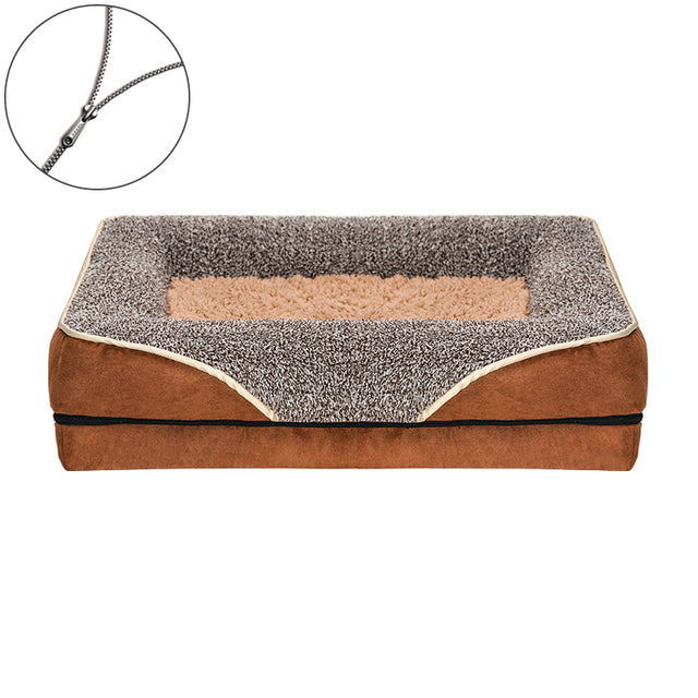 Orthopedic Dog Bed Plush Easy Zip Cover