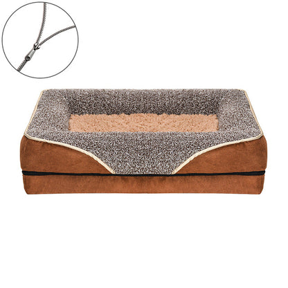 Orthopedic Dog Bed Plush Easy Zip Cover