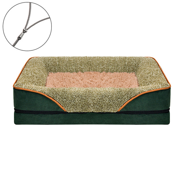 Orthopedic Dog Bed Plush Easy Zip Cover