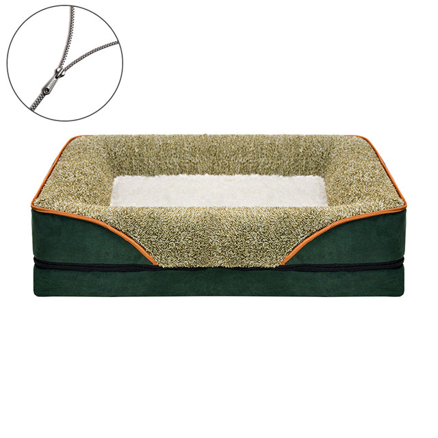 Orthopedic Dog Bed Plush Easy Zip Cover