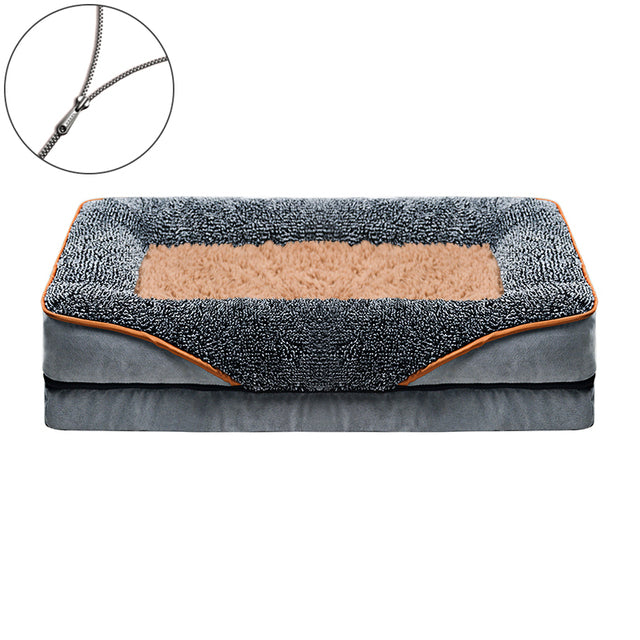 Orthopedic Dog Bed Plush Easy Zip Cover