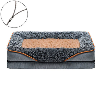 Orthopedic Dog Bed Plush Easy Zip Cover