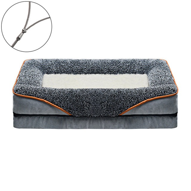 Orthopedic Dog Bed Plush Easy Zip Cover