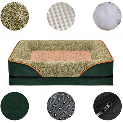 Orthopedic Dog Bed Plush Easy Zip Cover