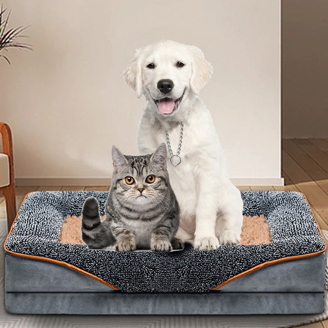 Orthopedic Dog Bed Plush Easy Zip Cover