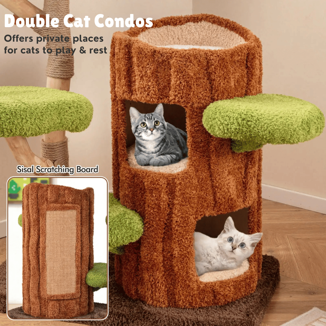 Cat Climbing Tower Multiple Perches Wooden