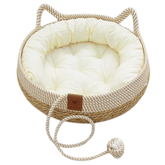 Pet Bed Basket Natural Fiber Plush Cushion - Pupporia