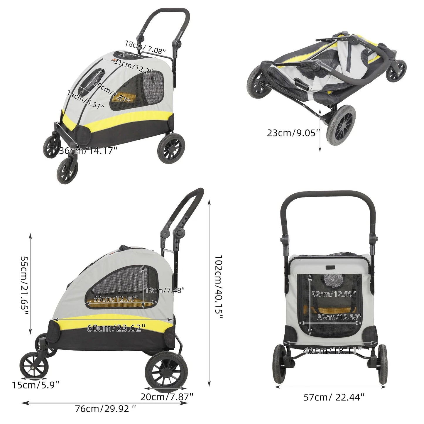 Pet Stroller Folding for Small and Large Dogs