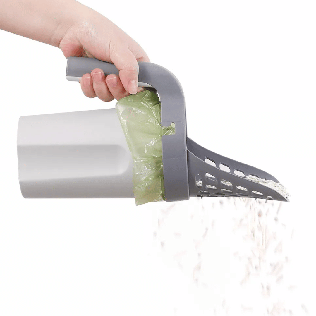 Cat Litter Scoop With Built-In Trash Can - Pupporia