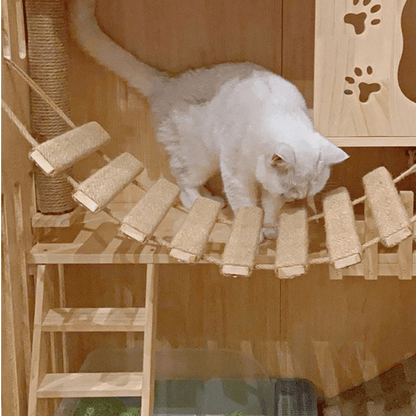 Wooden Cat Tower Wall Shelf Climber