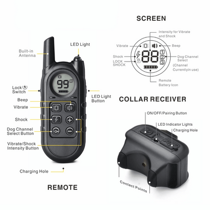 Remote Pet Training Collar Long Range Compact