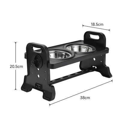 Stainless Steel Elevated Dog Feeder With Two Bowls