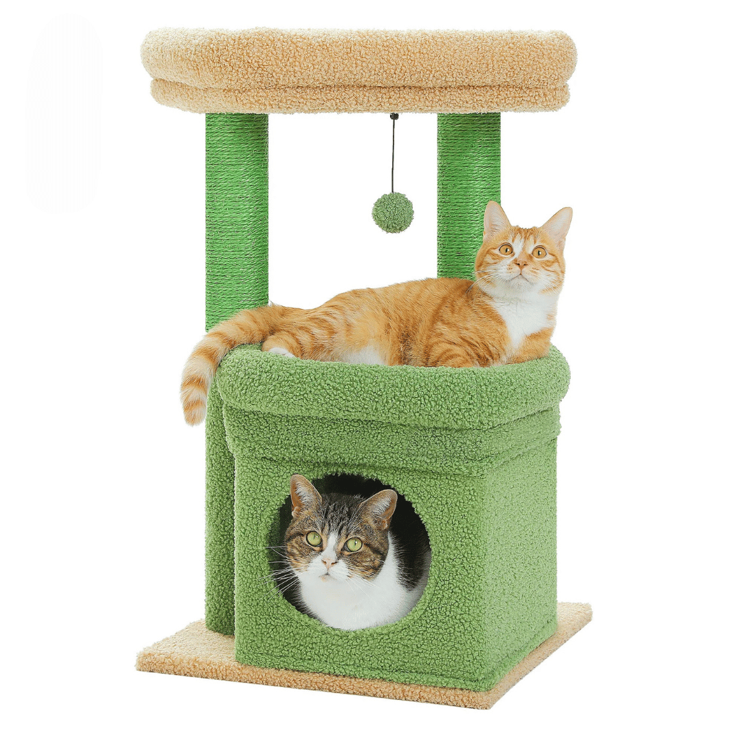 Cat Tower Plush Padded Perches Scratcher