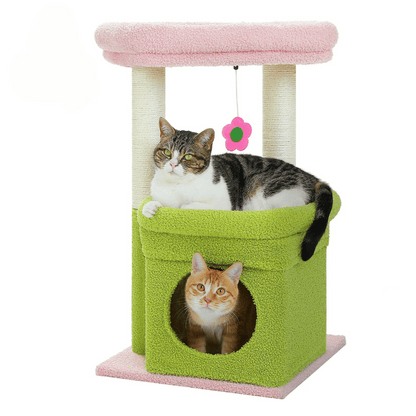 Cat Tower Plush Padded Perches Scratcher