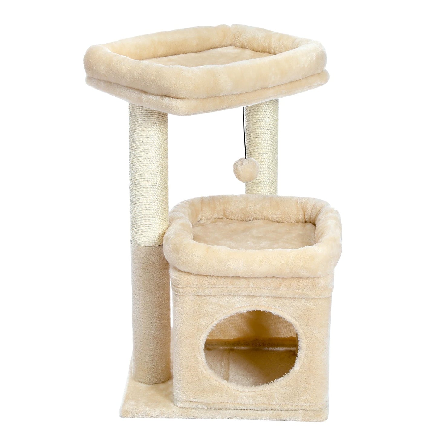 Cat Tower Plush Padded Perches Scratcher