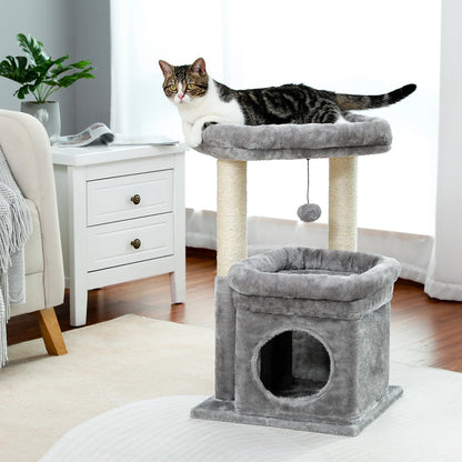 Cat Tower Plush Padded Perches Scratcher
