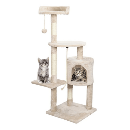 Beige Cat Tower Comfy Perches Hideaway - Pupporia
