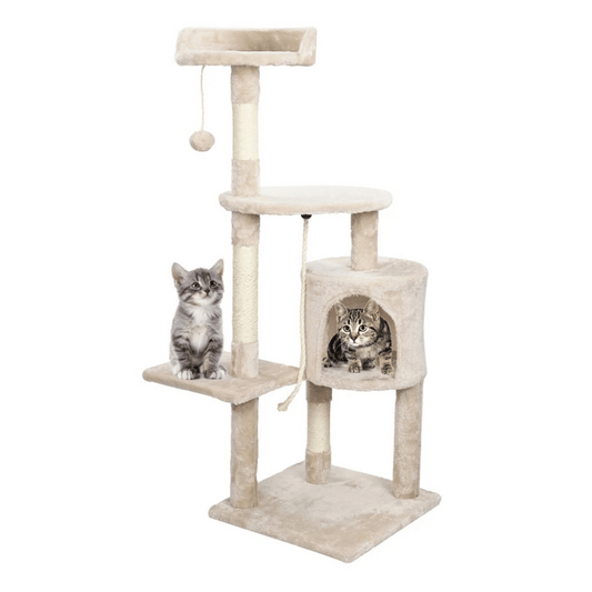 Beige Cat Tower Comfy Perches Hideaway - Pupporia