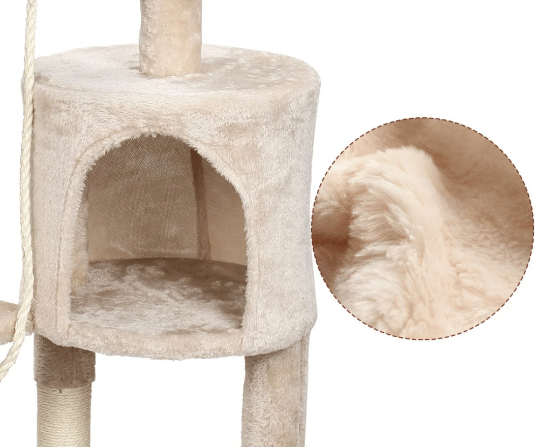 Beige Cat Tower Comfy Perches Hideaway