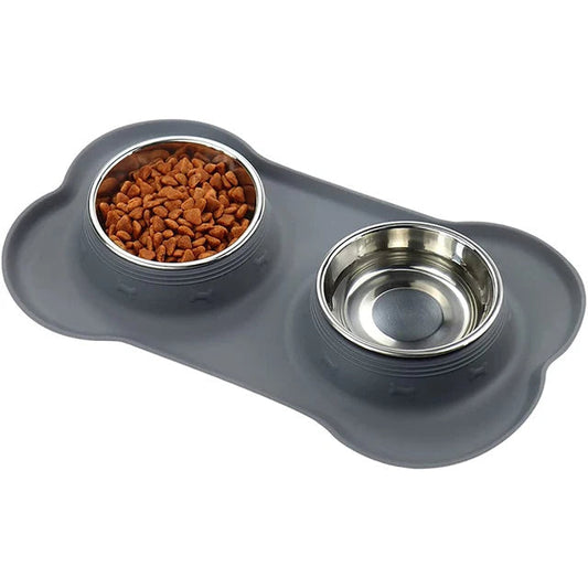 Pet Food Bowls Stainless Steel Anti Slip Mat - Pupporia