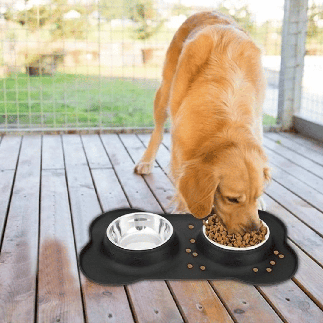 Pet Food Bowls Stainless Steel Anti Slip Mat