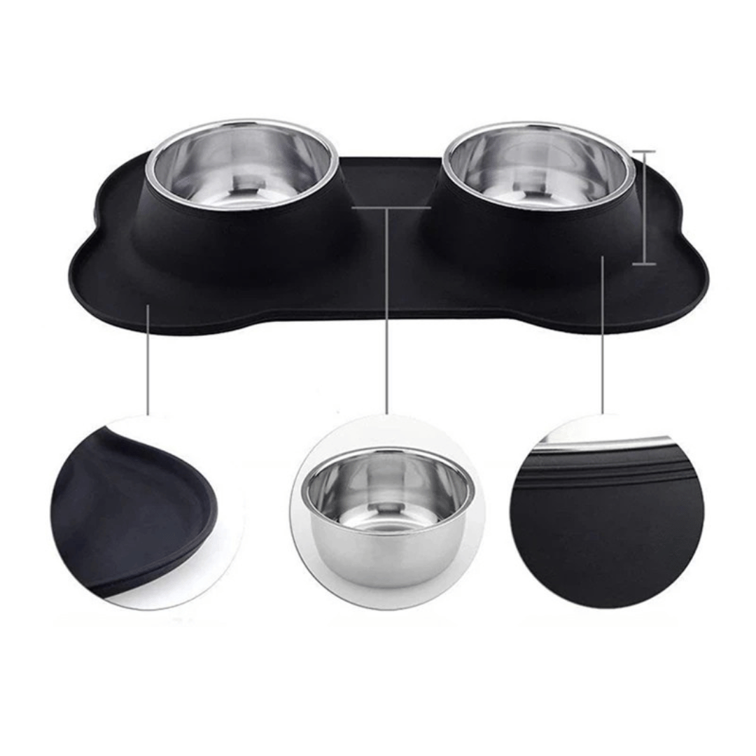 Pet Food Bowls Stainless Steel Anti Slip Mat