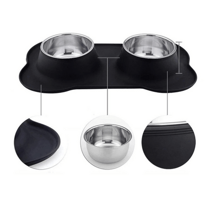 Pet Food Bowls Stainless Steel Anti Slip Mat