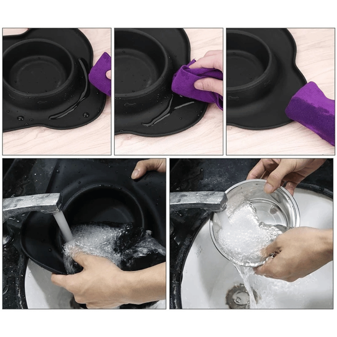 Pet Food Bowls Stainless Steel Anti Slip Mat