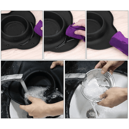 Pet Food Bowls Stainless Steel Anti Slip Mat