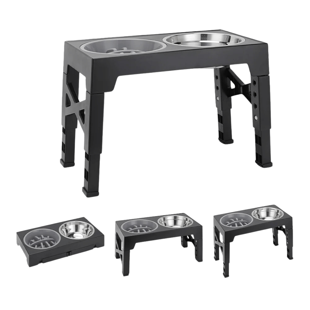Adjustable Height Dog Feeder Metal Bowls