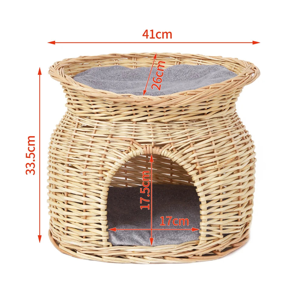 Pet Woven Basket Bed Natural Fiber