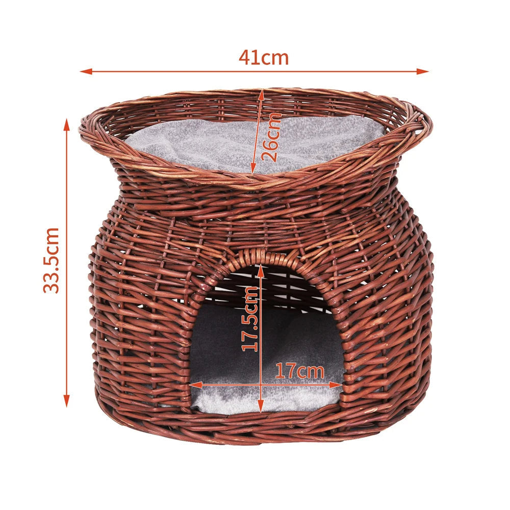 Pet Woven Basket Bed Natural Fiber