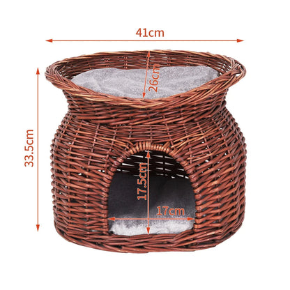 Pet Woven Basket Bed Natural Fiber
