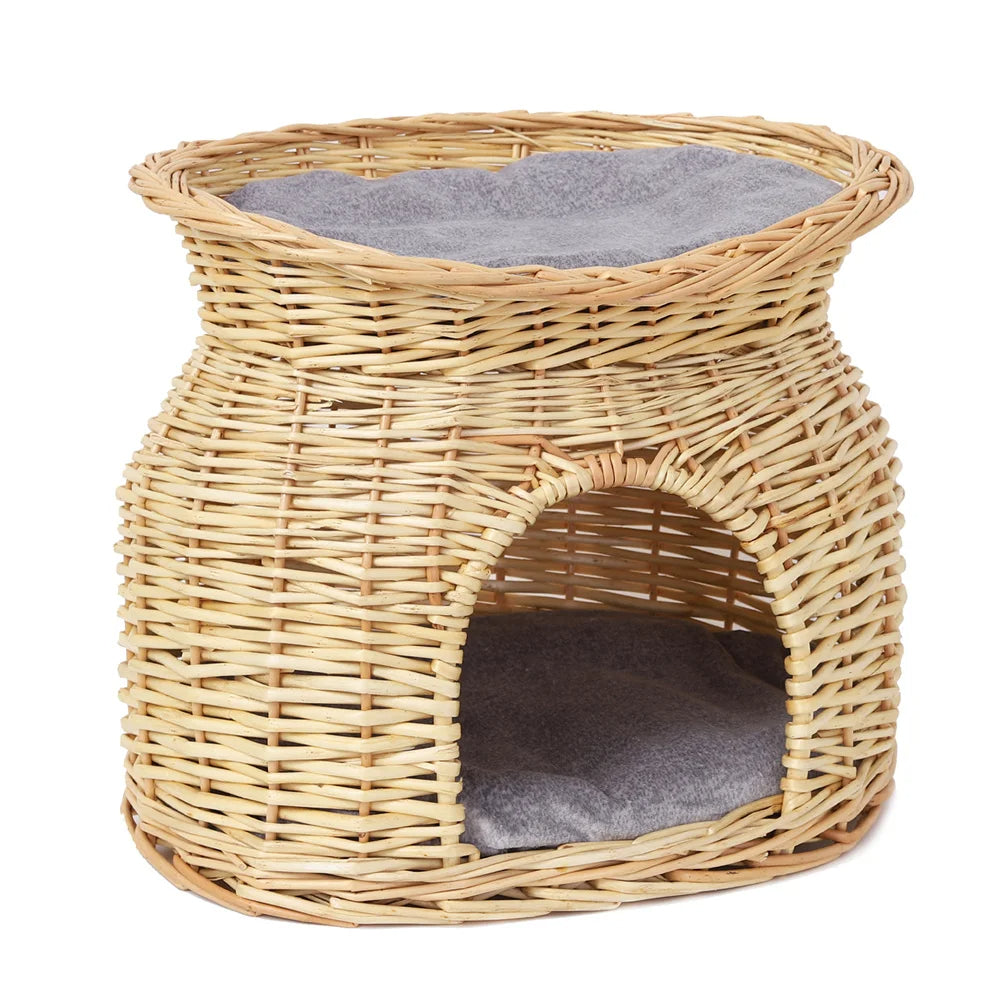 Pet Woven Basket Bed Natural Fiber