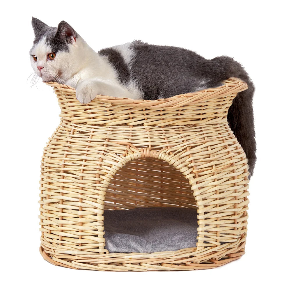 Pet Woven Basket Bed Natural Fiber